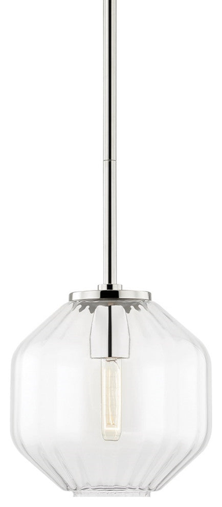Bennett 1-Light A Pendant Polished Nickel Finish Clear Glass