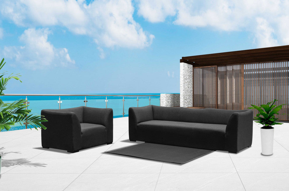 93" X 33" X 28" Charcoal Aluminum Sofa