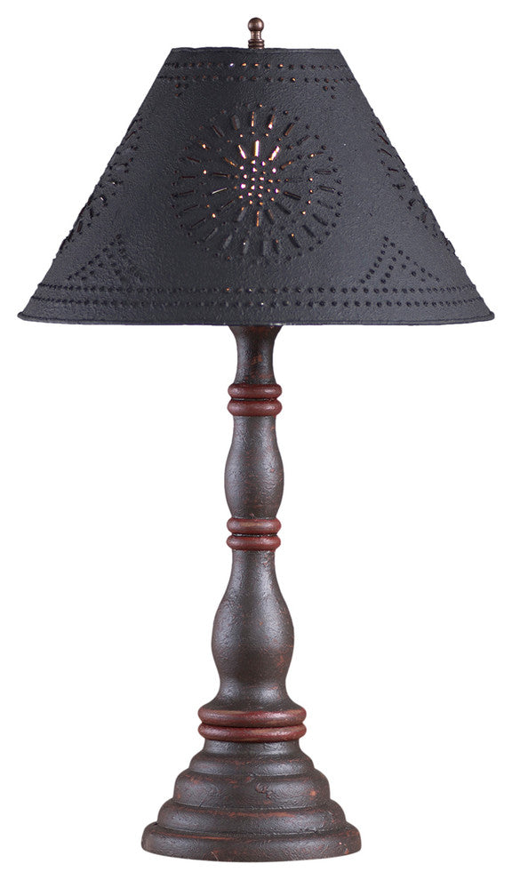 Davenport Lamp in Espresso and Salem Brick Stripe with Shade