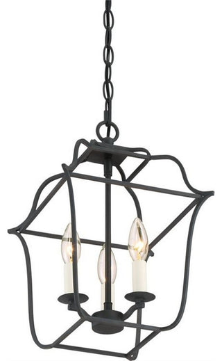 Quoizel GLY5203BA Three Light Foyer Pendant Gallery Royal Ebony