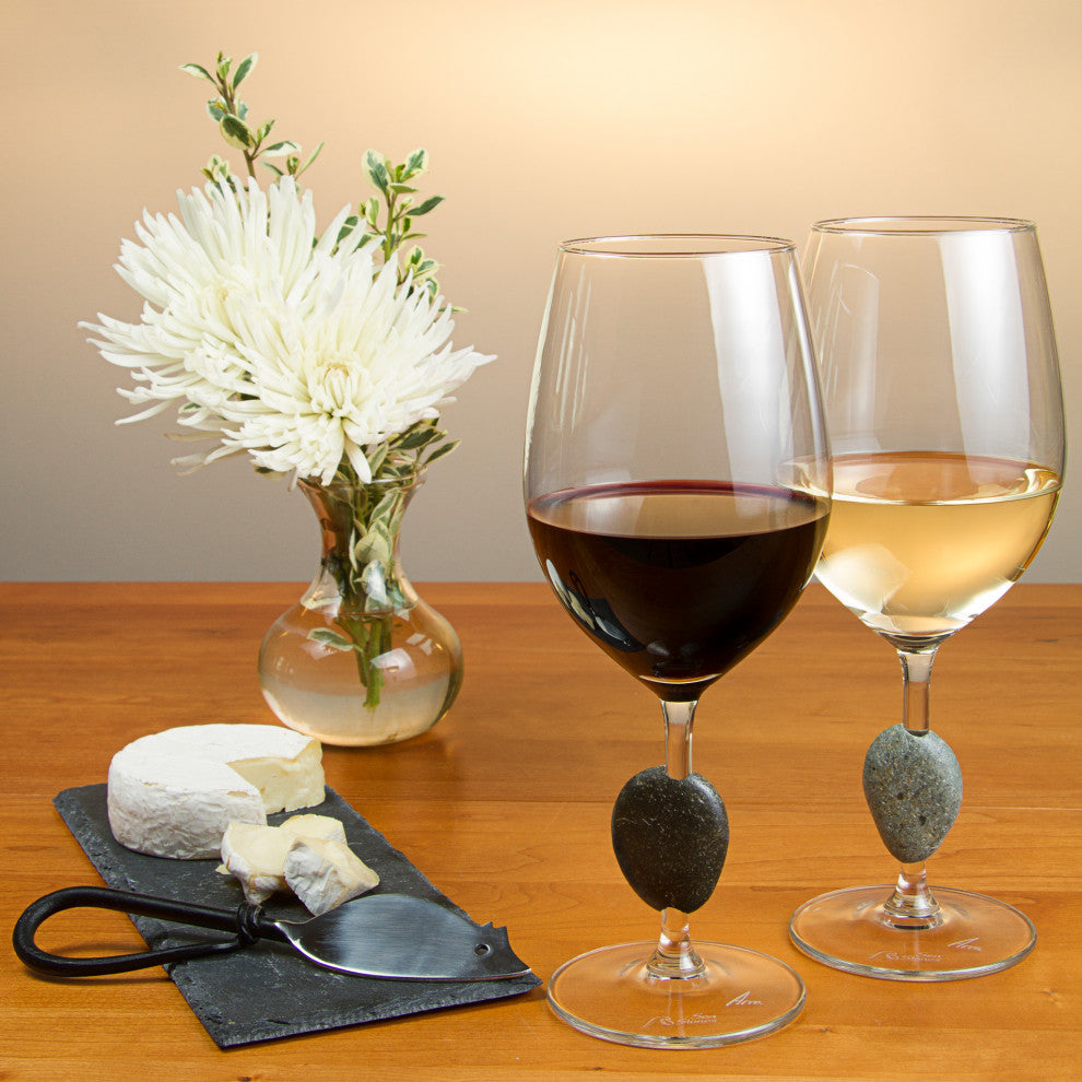Stone Wine Glasses, Set of 2