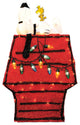 Pre-Lit Peanuts Snoopy and Woodstock Dog House Christmas Yard Art Decoration