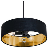 Celine Pendant 18" Black Finish, Black/Gold Shade