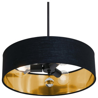Celine Pendant 18" Black Finish, Black/Gold Shade