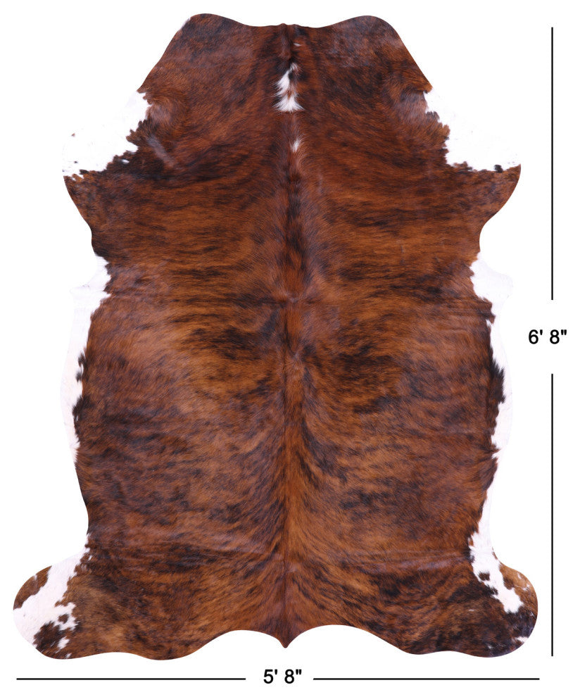 Organic Natural Hair-On Cowhide Area Rug 6' 8" X 5' 8" C1457