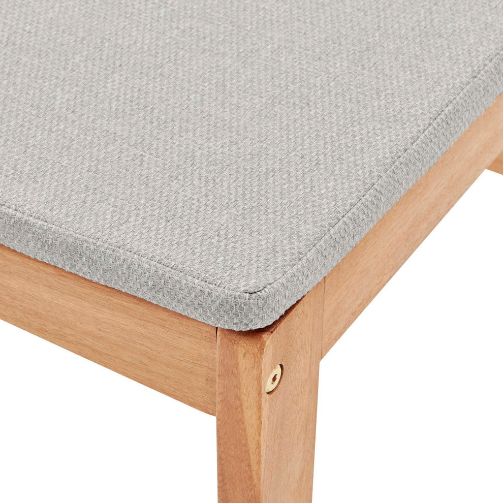 Bar Side Stool Chair, Wood, Brown Natural Taupe Gray, Modern, Outdoor Patio Cafe