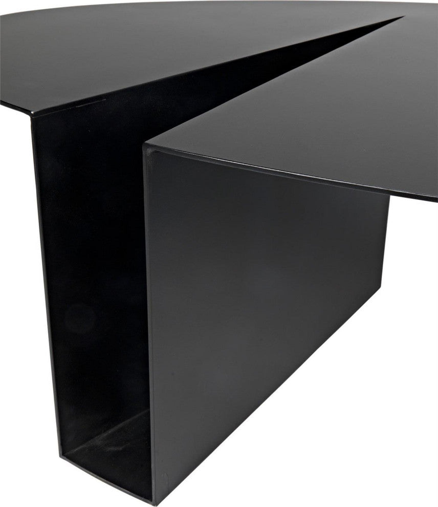 Matte Black Steel Coffee Table, Traditional
