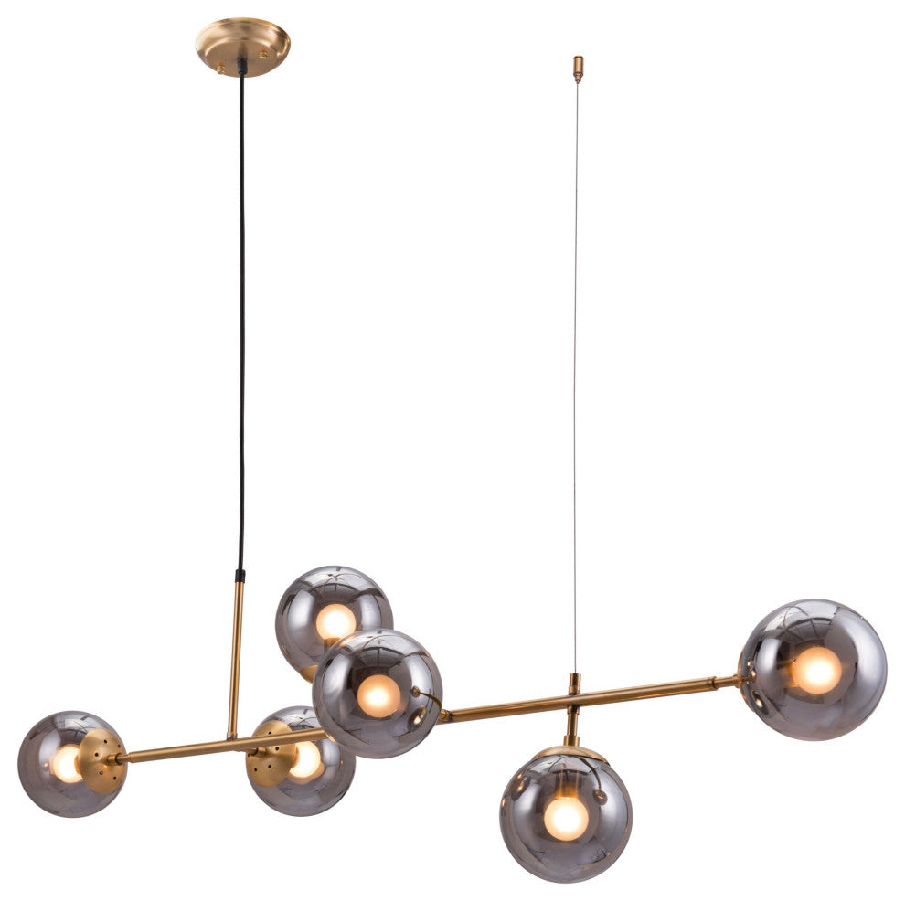 Pendant Ceiling Light Fixture, Glass, Steel Metal, Brass, Gold, Black, Lounge