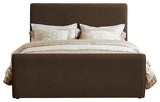 Sloan Black Velvet Full Bed, Brown, King