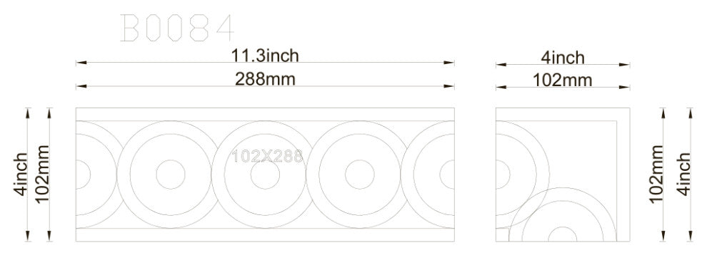 Marble Mosaic Border Accent Listello Tile Aura Gold 4x11 Polished, 1 piece