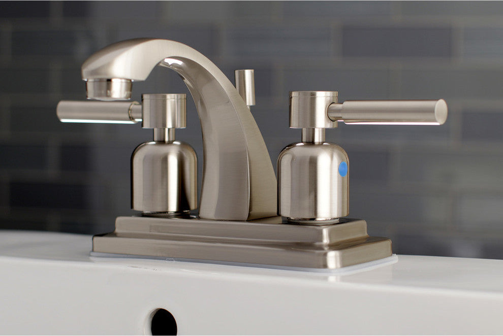 4" Centerset Bathroom Faucet WithRetail Pop-Up, Brushed Nickel