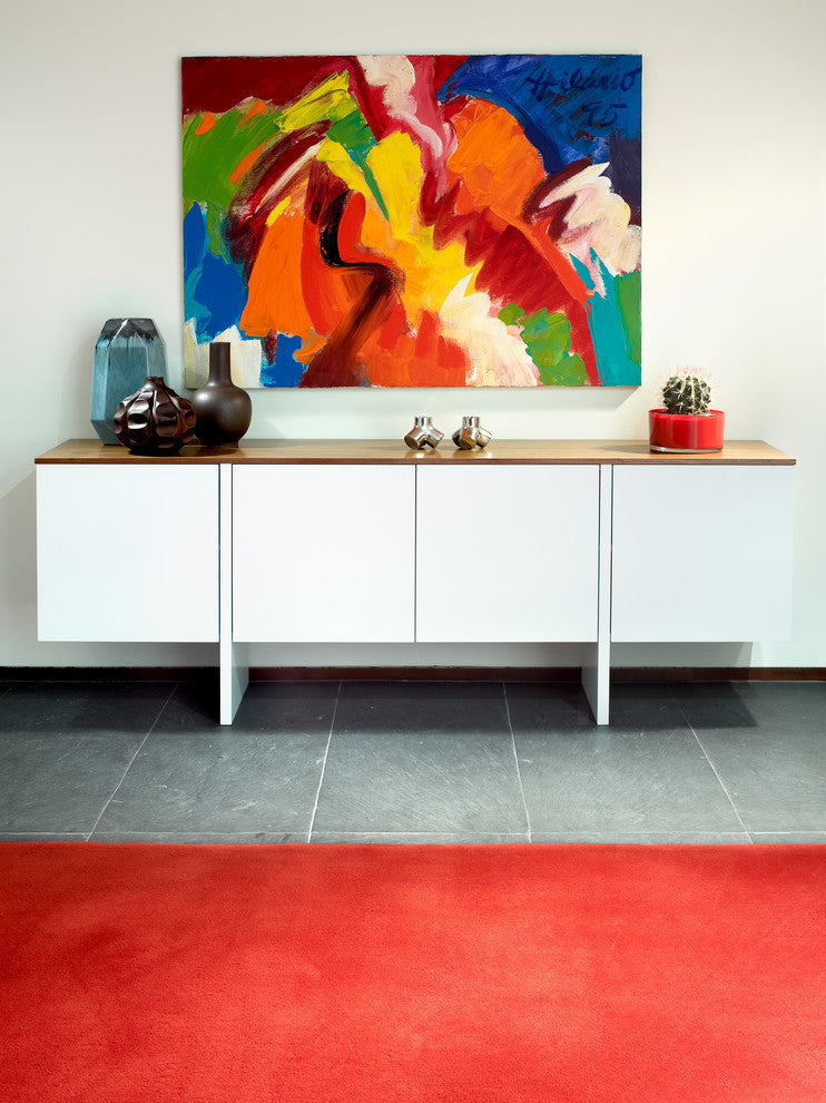 Edge Sideboard, White and Walnut