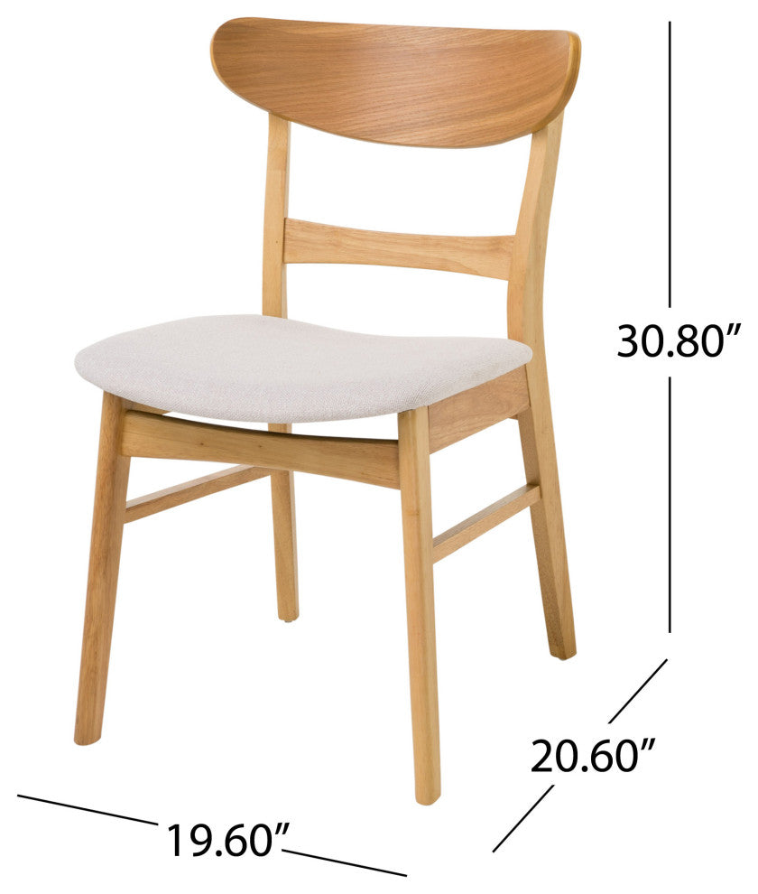 GDF Studio Mid-Century Modern 5 Piece Dining Set, Beige
