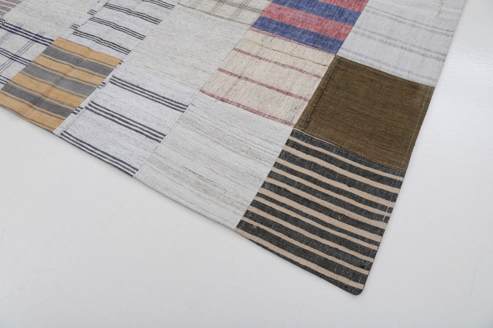 Rug N Carpet - Handmade Oriental 6' 8'' x 9' 9'' Rustic Patchwork Kilim Rug