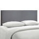 Region Queen Nailhead Upholstered Headboard, Smoke
