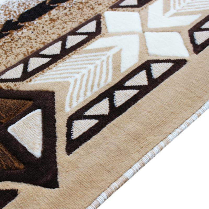 Mohave Collection Traditional Southwestern Style Area Rug, Ivory, 5' X 7'