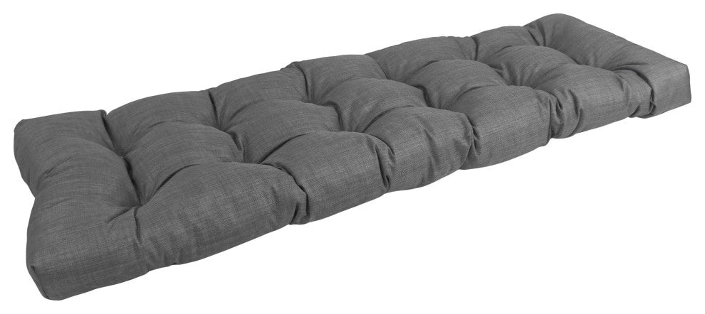 55"X19" Tufted Solid Outdoor Spun Polyester Loveseat Cushion, Cool Gray