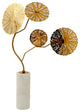 Kote Tree Statue Large Gold Finish on Metal with White Marble Base
