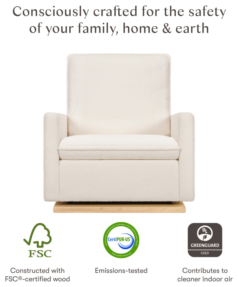 Cali Pillowback Chair and a Half Glider, Water Repellent and Stain Resistant, Chantilly Fleece