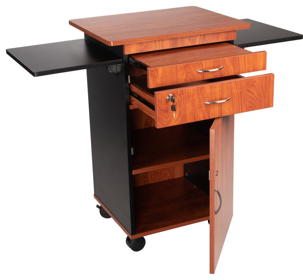 Oklahoma Sound Multimedia Cart, Cherry/Black