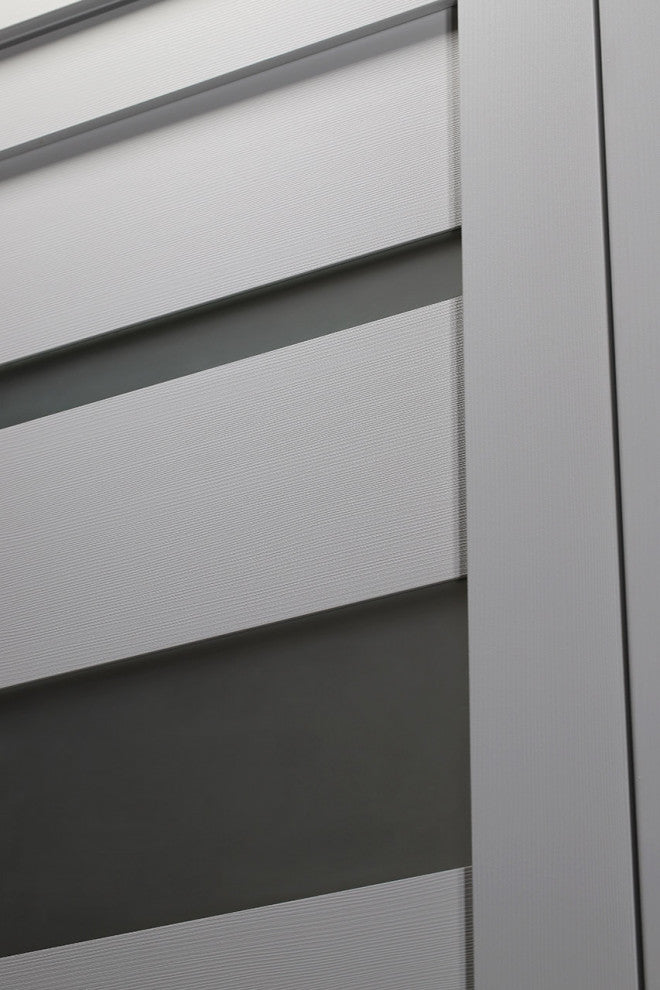 Mirella Bianco Noble with Concealed Hinges, Tempered Frosted Glass, Solid Core, 18" X 80", Left-Hand