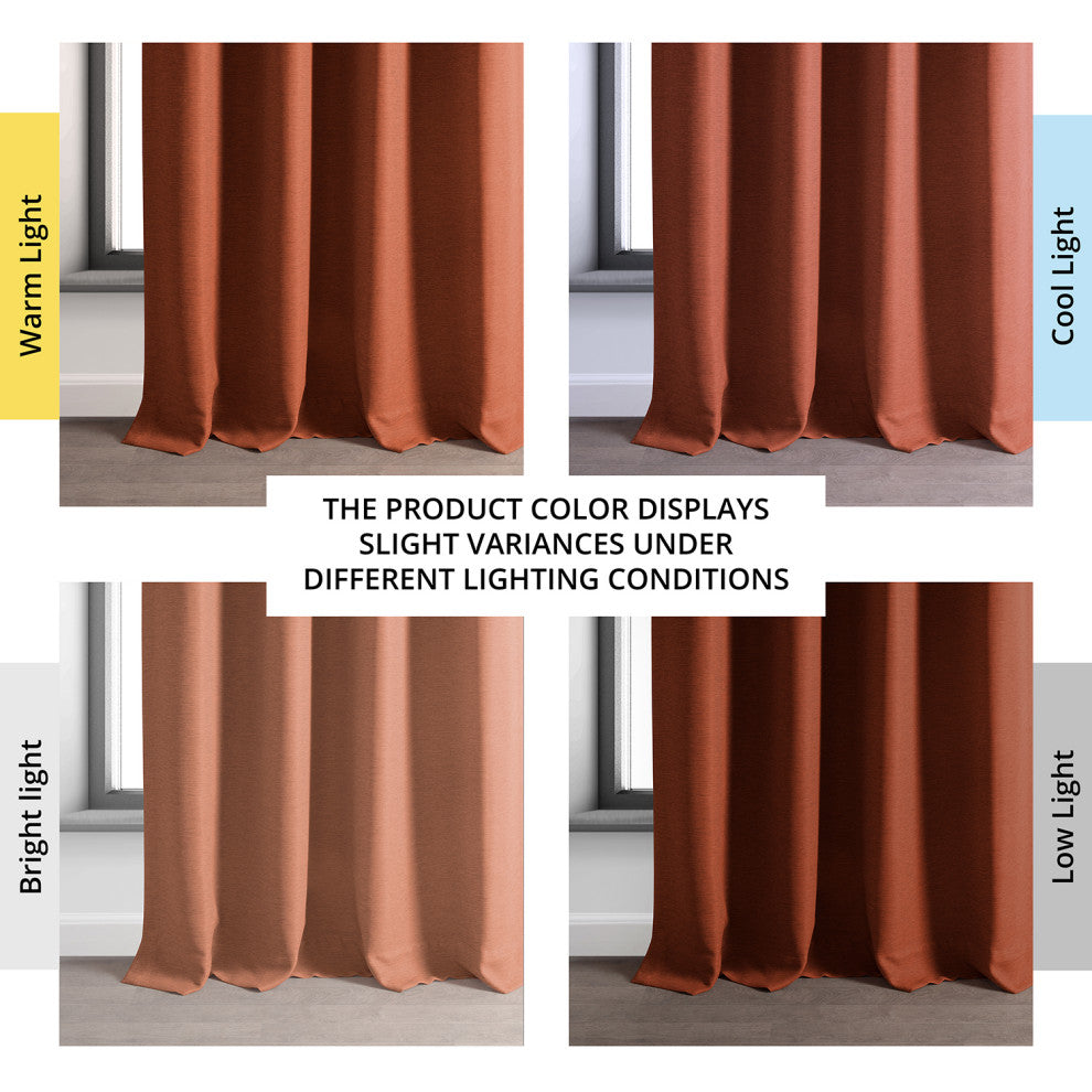 Persimmon Bellino Grommet Blackout Room Darkening Curtain Single Panel, 50"x96"