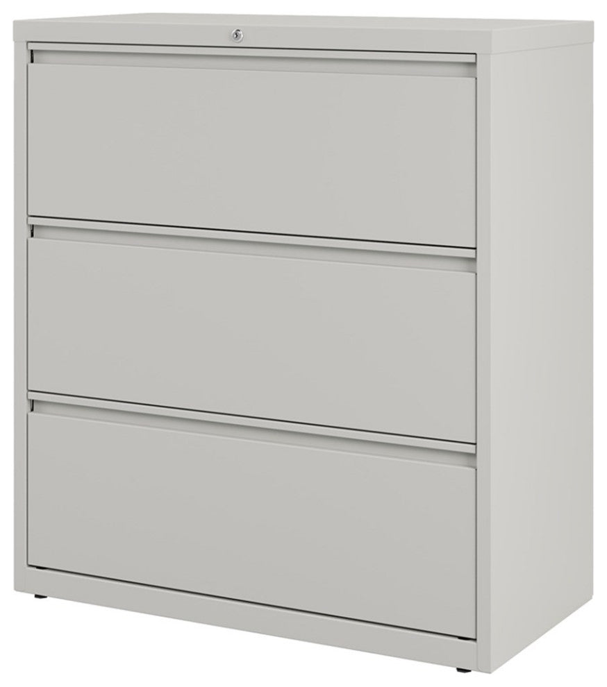 Hirsh 36" Wide 3 Drawer Metal Lateral File Cabinet - Light Gray - 2 units total