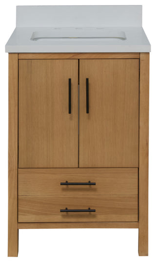 California 24" Bathroom Vanity, Blonde, Matte White