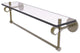 Clearview 22" Glass Shelf and Towel Bar and Groovy Accents, Antique Brass