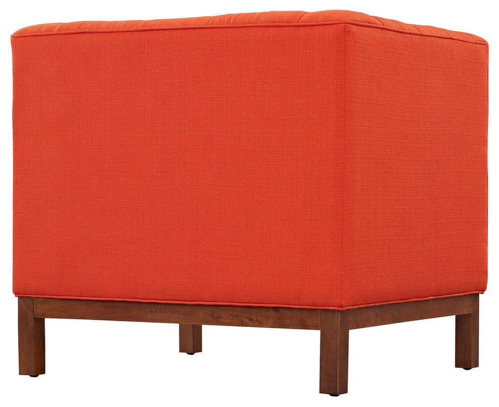 Modern Contemporary Fabric Armchair, Atomic Red, Fabric