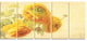 Bunch of Yellow Ranunculus Flowers, Floral Canvas Print, 60"x28", 5 Panels