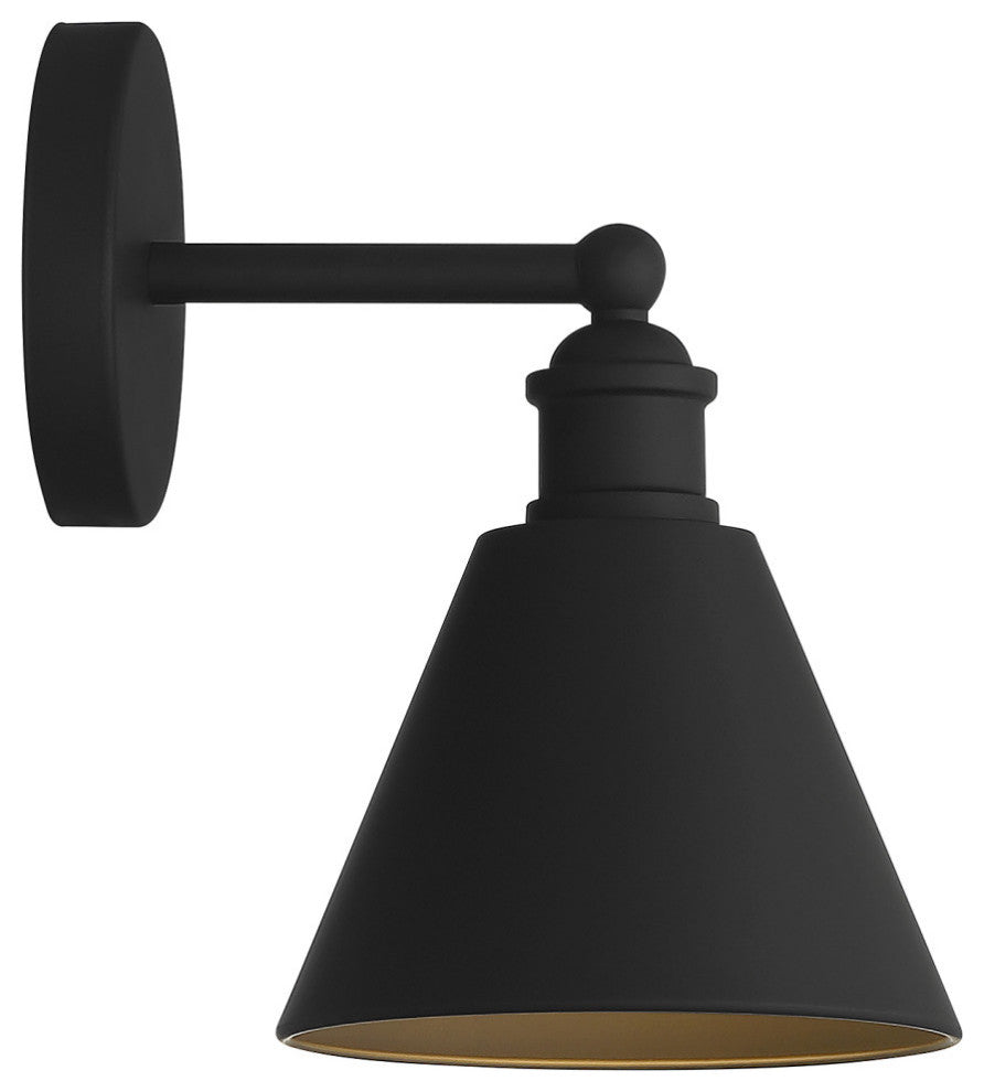 1-Light Wall Sconce, Matte Black