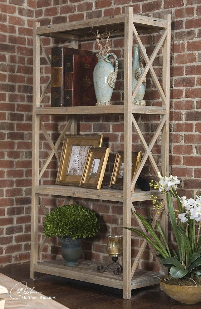 "Spring Creek" Weathered Wood Etagere