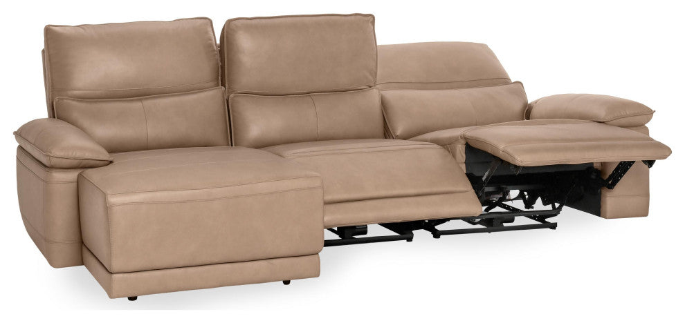 Branford Leather Power Recliner Sectional Sofa by Kosas Home