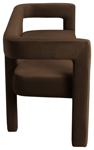 Athena Boucle Fabric Upholstered Bench, Brown, Velvet