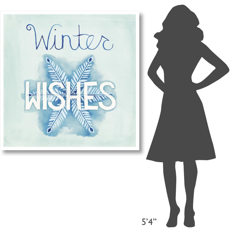 "Snowflake Sayings II" Digital Paper Print by Elyse DeNeige, 42"x42"