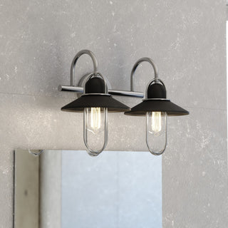 Galena 2 Light Vanity Matte Black and Satin Nickel