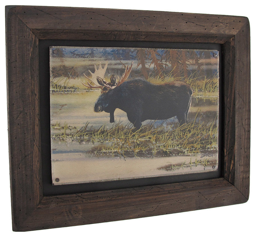 Big Sky Carvers North American Moose Wood Frame Wall Art
