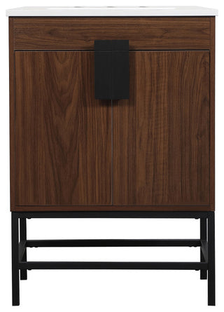Home Living 19" Modern Walnut-Light Bathroom Vanity