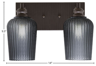 Edge 2-Light Bath Bar, Espresso Finish, 5" Smoke Textured Glass