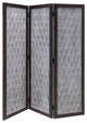 Versatile Dark Wood Three Panel Room Divider Screen