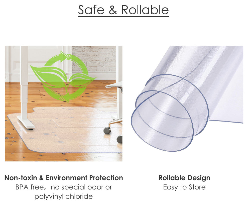 Yescom 48"x36" PVC Floor Mat Protector With Lip