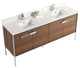 Oakville Bath Vanity, Ceramic Sink, Walnut Ebony, 72 Inch, Chrome Hardware