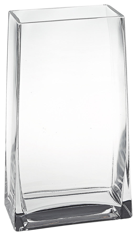9 Clear Glass Rectangle Handmade Vase
