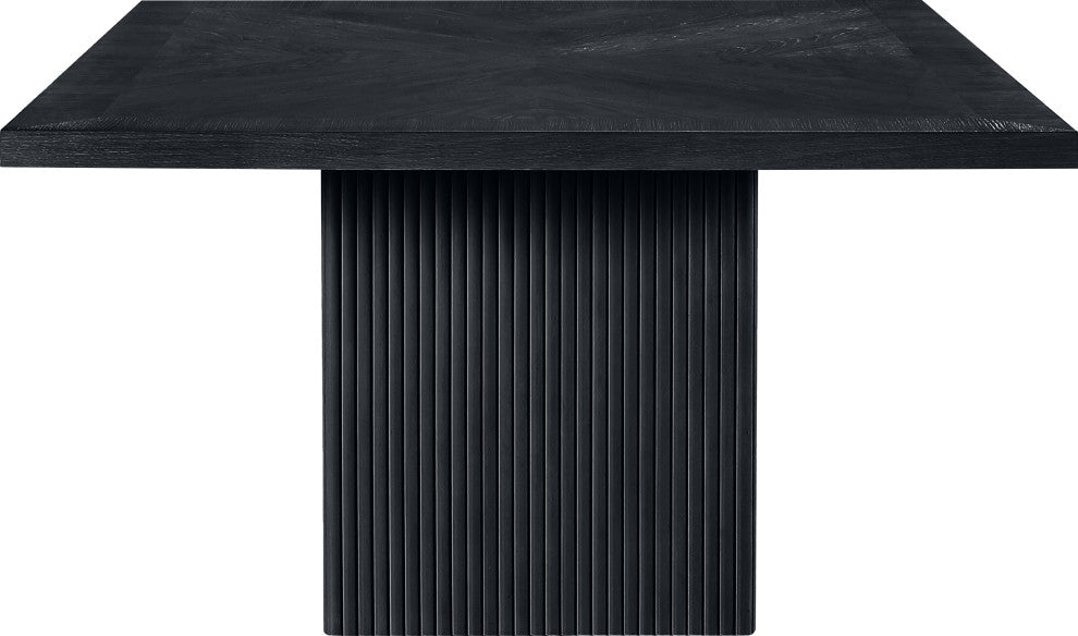 Belinda Beech Wood and Oak Veneer  Dining Table, Black, 54" W X 54" D, 1 Table