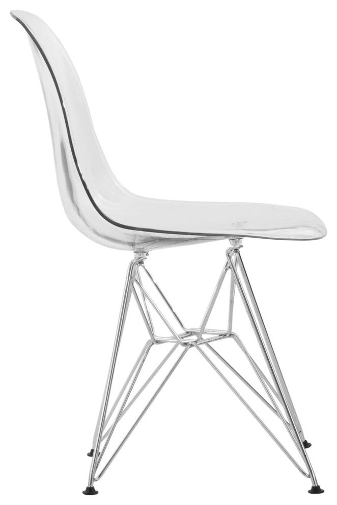 Cresco Acryclic Dining Side Chairs with Eiffel Legs Set of 2, Clear