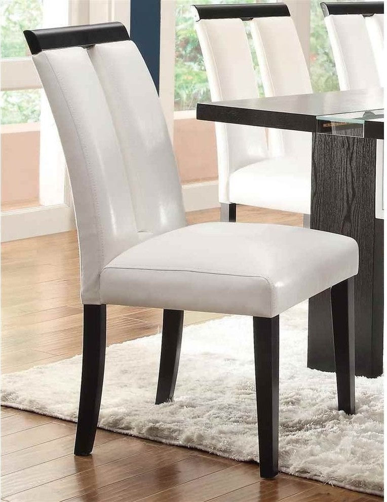 Wooden Side Chair, White and Black, Set of 2