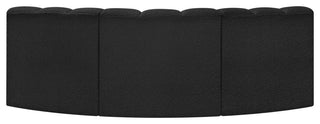 Arc Boucle Fabric Upholstered 3-Pc. U-Shaped Modular Sectional, Black