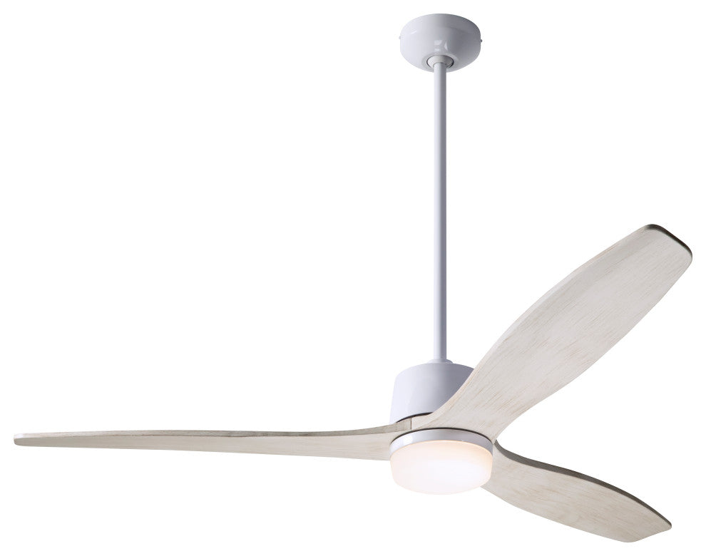 Arbor Fan, Gloss White, 54" Whitewash Blades With LED, Remote Control