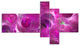 Dark Pink Fractal Glass Texture, Abstract Canvas Art Print, 60"x32", 5 panels